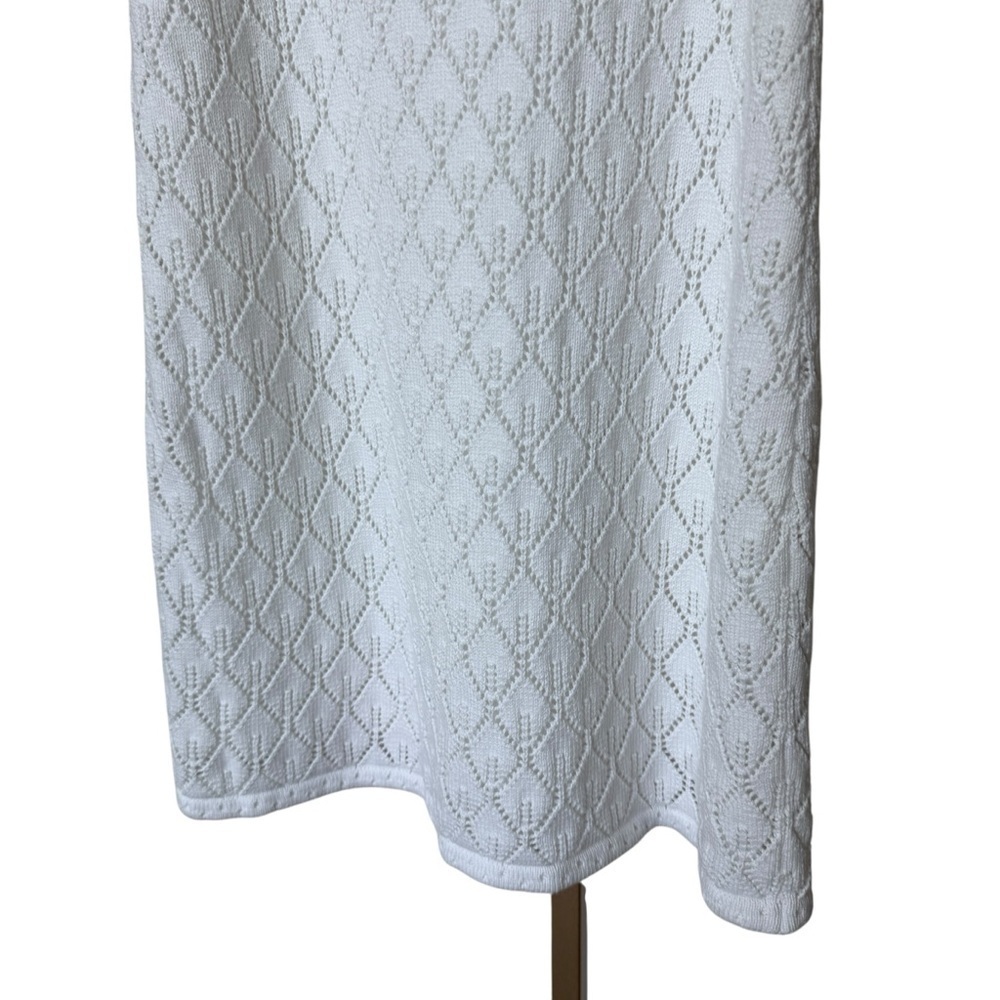 Hollister Women's Lace Crochet Knit Mini Dress White L Summer Sleeveless Casual - Picture 3 of 8
